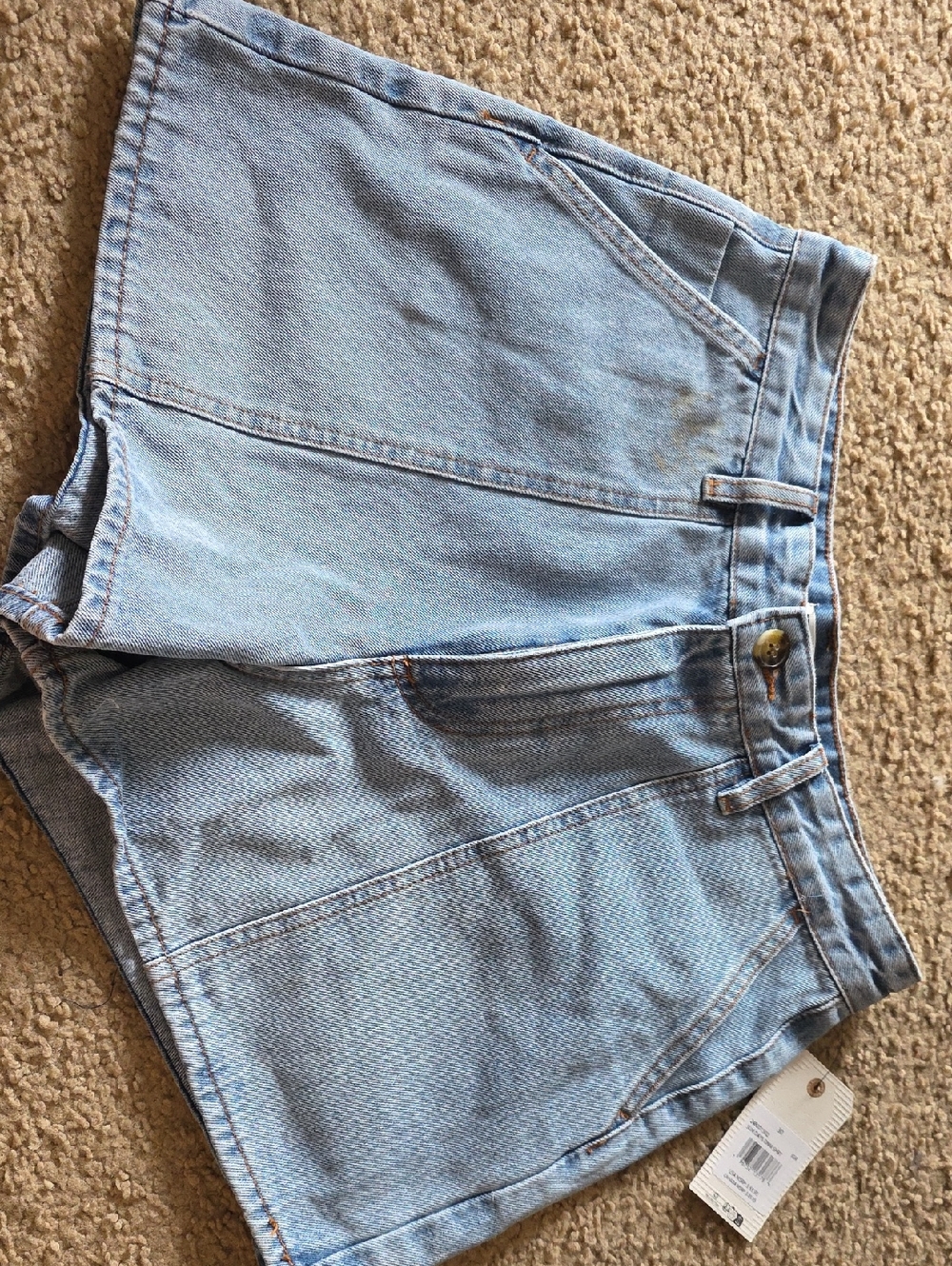 Billabong Light Blue Denim Shorts with Contrast Stitching